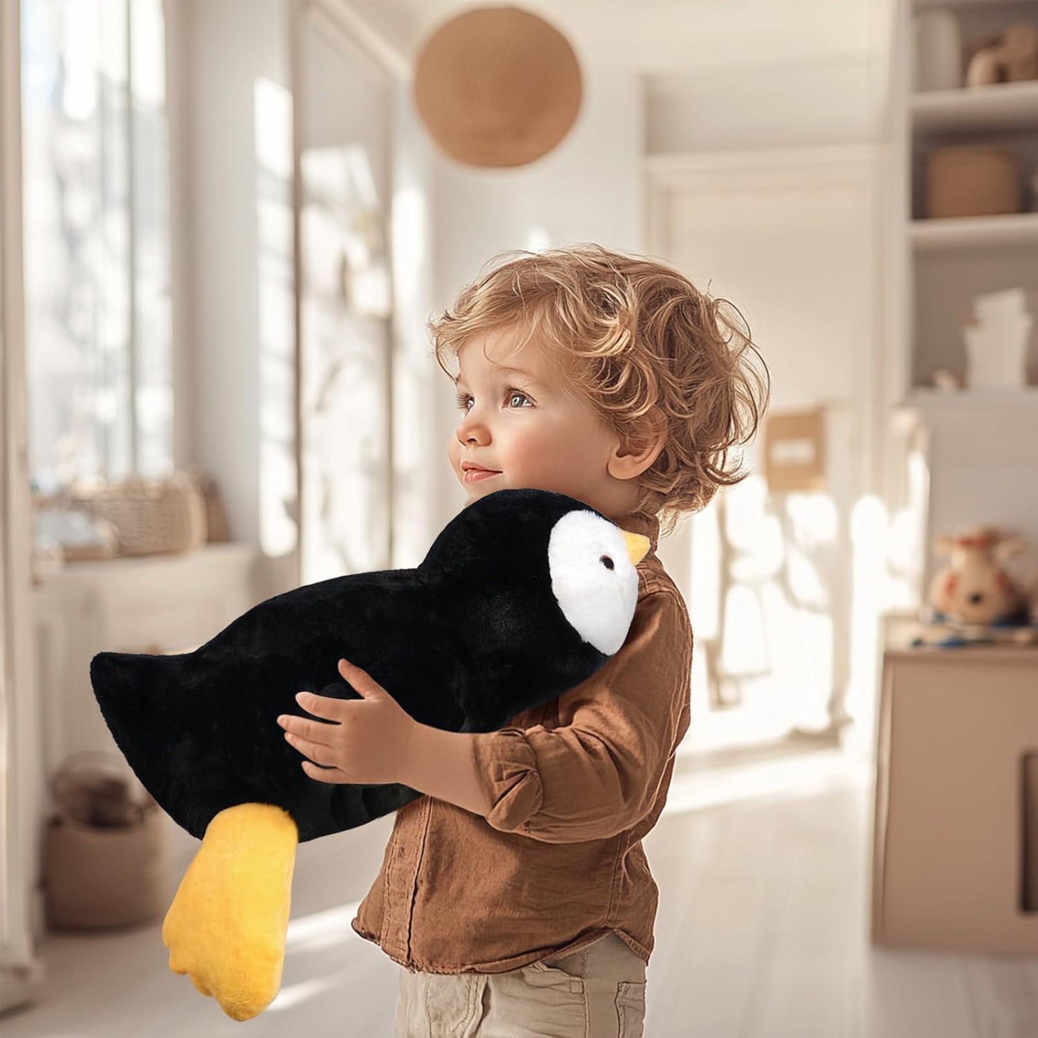 Niuniu Daddy 20" | 3.3 Pound Penguin Weighted Stuffed Animals for Adults Kids, Large Pillowfort Plush Animal Toys for Baby, Big Body Pillow for Gift Present Birthday Christmas Valentine Thanksgiving - Image 3