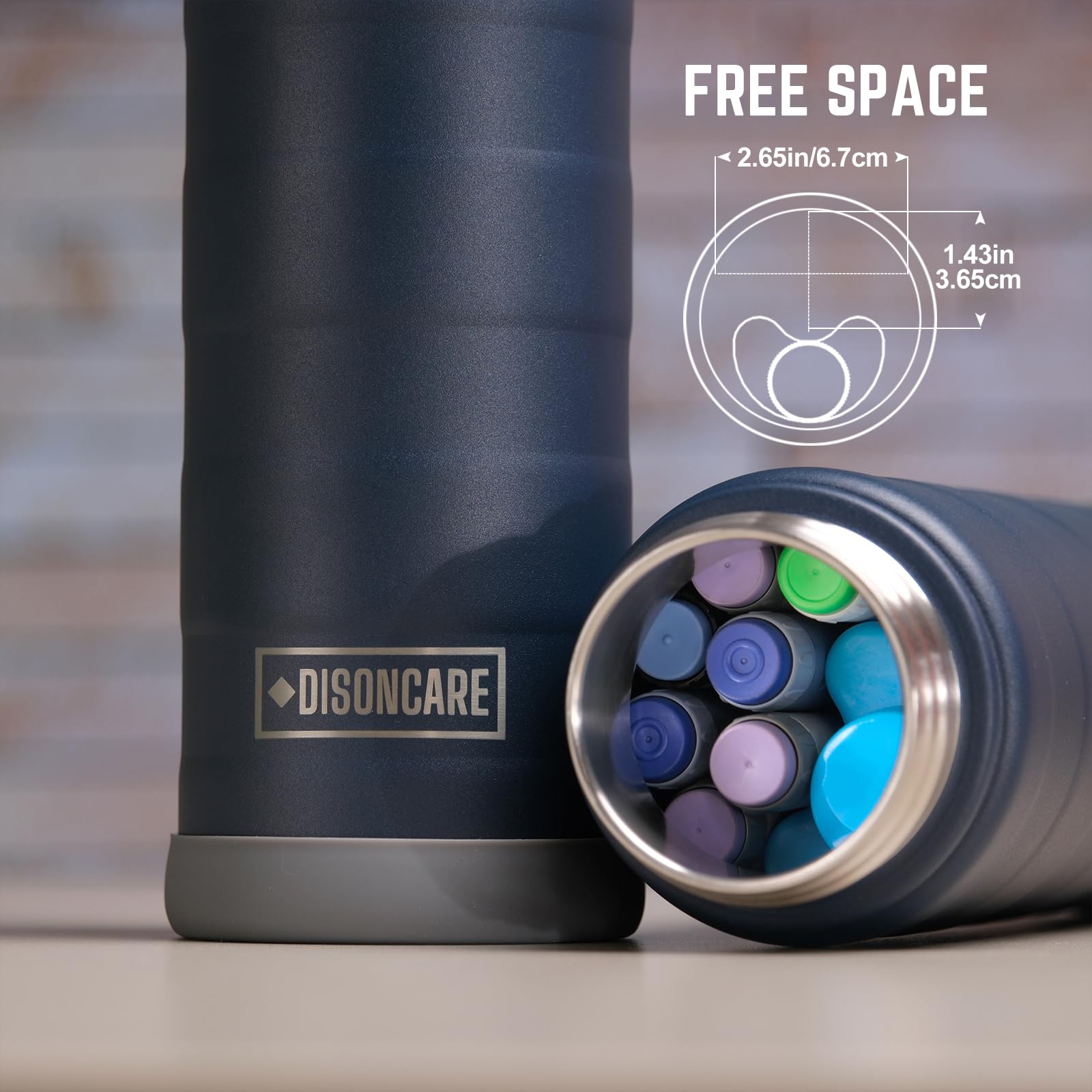 DISONCARE Intercontinental 74H 7 Insulin Pens Cooler Travel Case Medical Travel Diabetes Medicine for Traveling TSA Approved Ice Pack Medication Diabetic Gifts with QR Medical ID?Navy Blue?