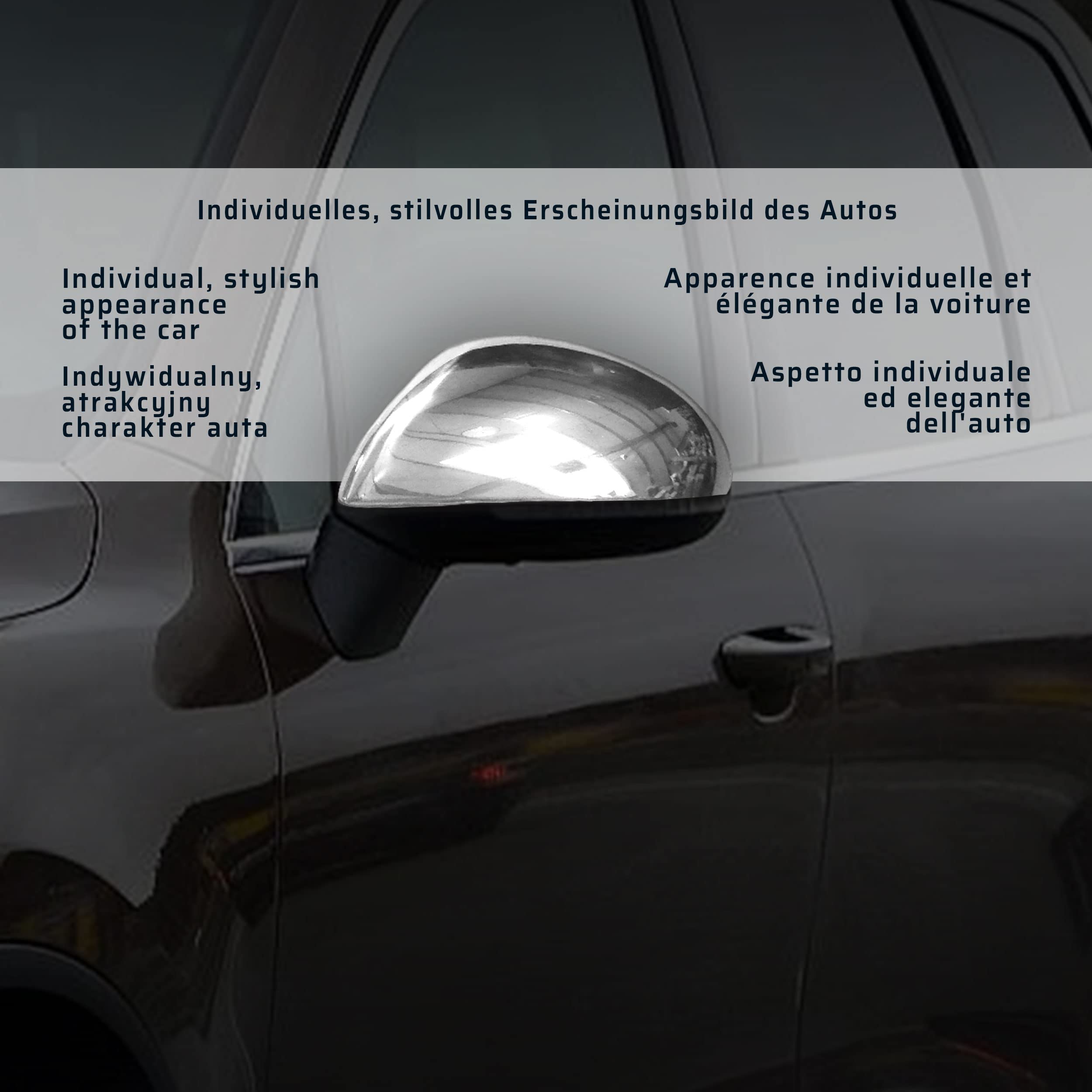 CHROMEMASTER | Calotta per gli specchietti esterni | Compatibile con Nissan Qashqai J11 2014-2021 | Fibra di carbonio; Le calotte donano un aspetto unico all'auto e proteggono dai danni