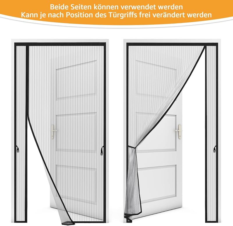Wanoore Mágneses Szúnyogháló Ajtóra 100x200cm Fekete Automatikus Zárás