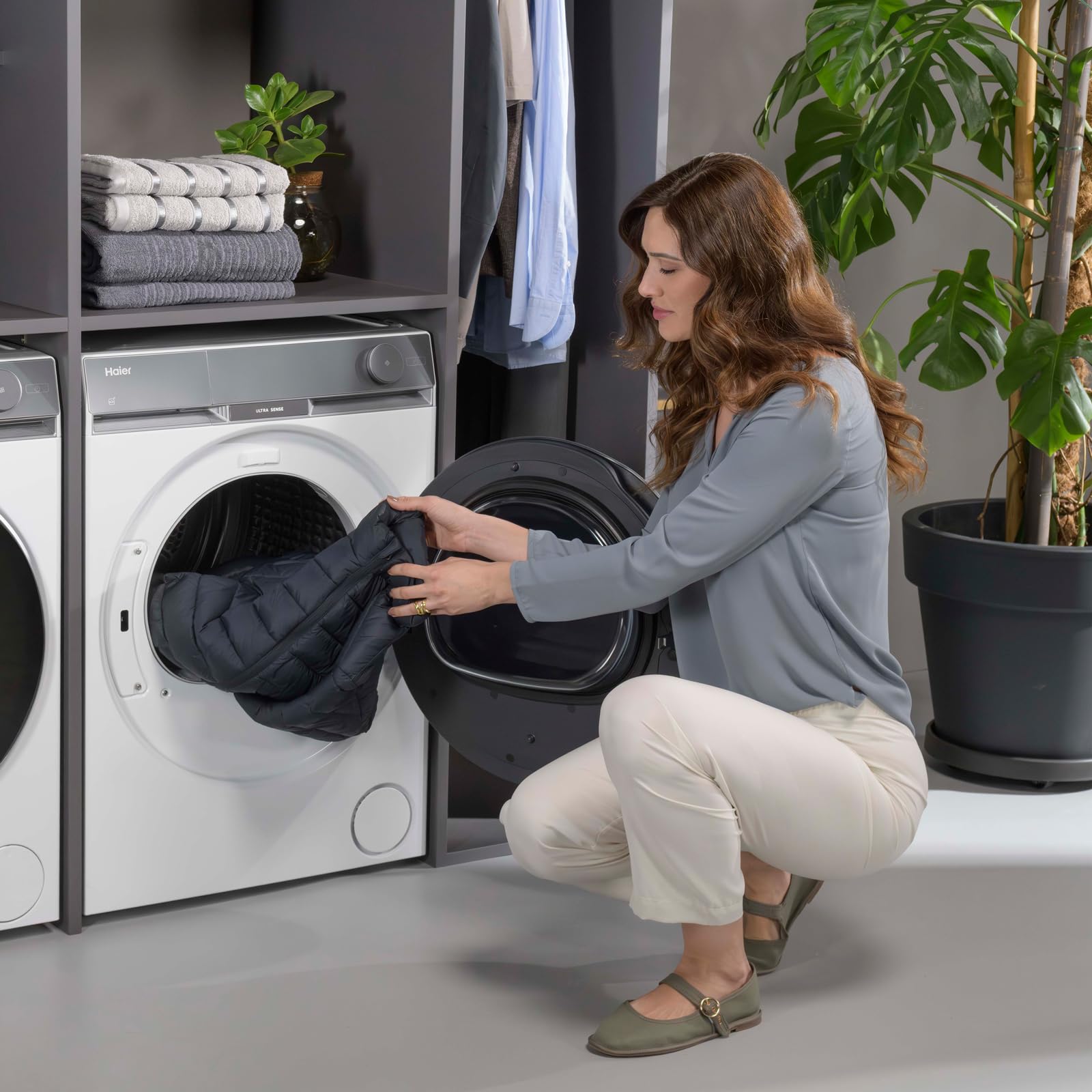 Haier X Serie 9 Asciugatrice 9 Kg a Pompa di Calore, Libera Installazione, Classe C, Ultra Sense 3D Tech, Ultra Reverse Drum, Wi-Fi e App hOn, Filtro 3in1, 84.5x59.5x68.4 cm, Bianca – HD90-CQ387U1-IT