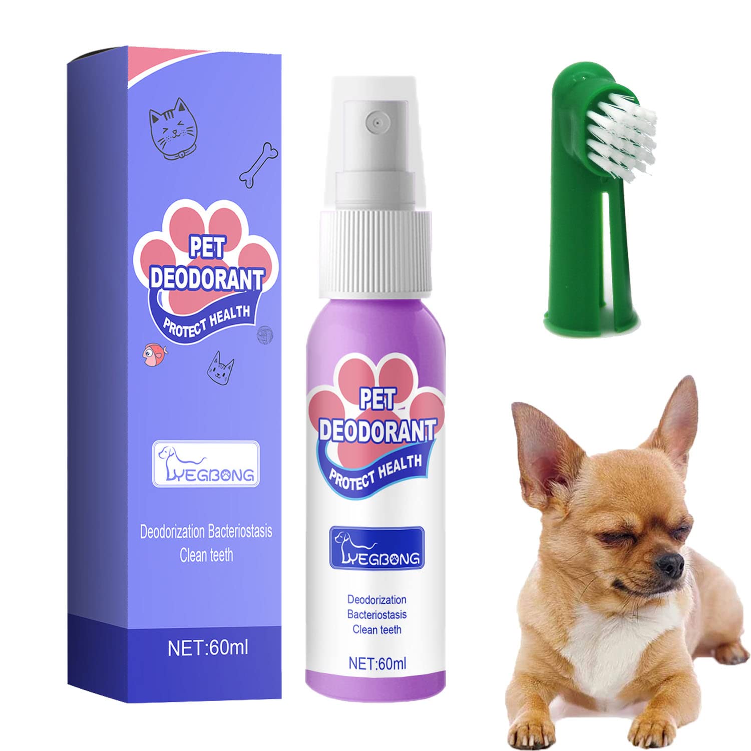 MnPalettey Petry Oral Spray, Pet Breath Freshener Spray Care Cleaner, Dog Deodorizers (1pcs)