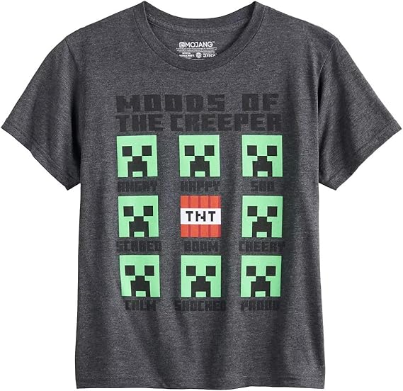 Amazon Minecraft マインクラフト クリーパー 表情一覧表 Tシャツ 並行輸入品 Tシャツ カットソー 通販