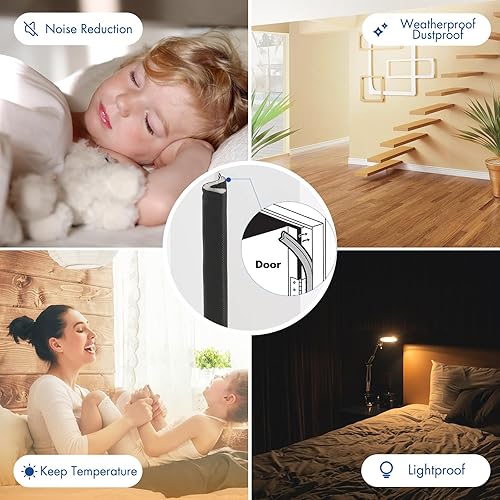 Miniatura 4 de Bestjing Burlete de sellado insonorizado para marco de puerta de 26 pies - Tira de sellado insonorizada en forma de V para puertas y ventanas,