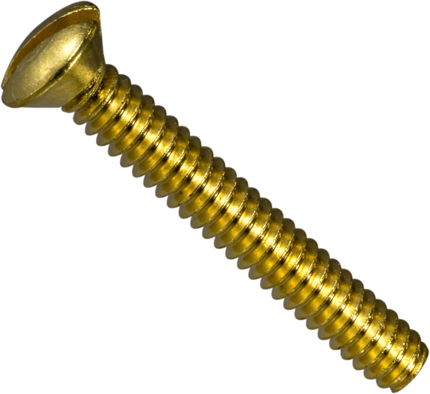 Hard-to-Find Fastener 014973130084 Slotted Oval Machine Screws, 6-32 x 1, Piece-30, brass