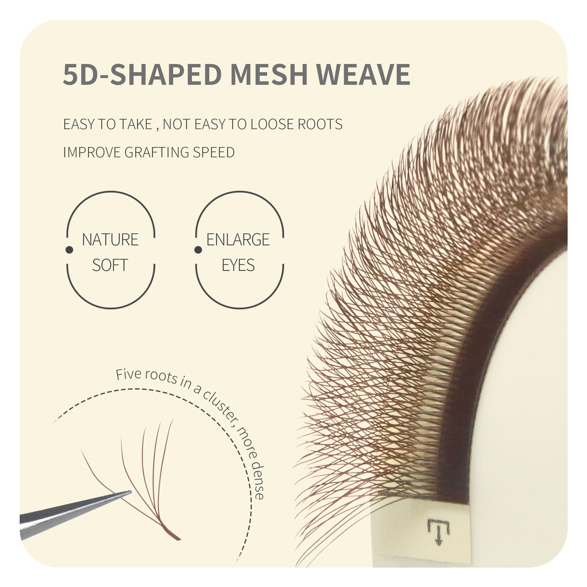 ANNAFRIS Lash Extension 5D W Brown 0.07 D Curl 9-13mm Premade Fan Lash Russian Volume Eyelash Soft Faux Mink False Lashes(5DW,0.07D,Brown,9-13mm) - Image 2