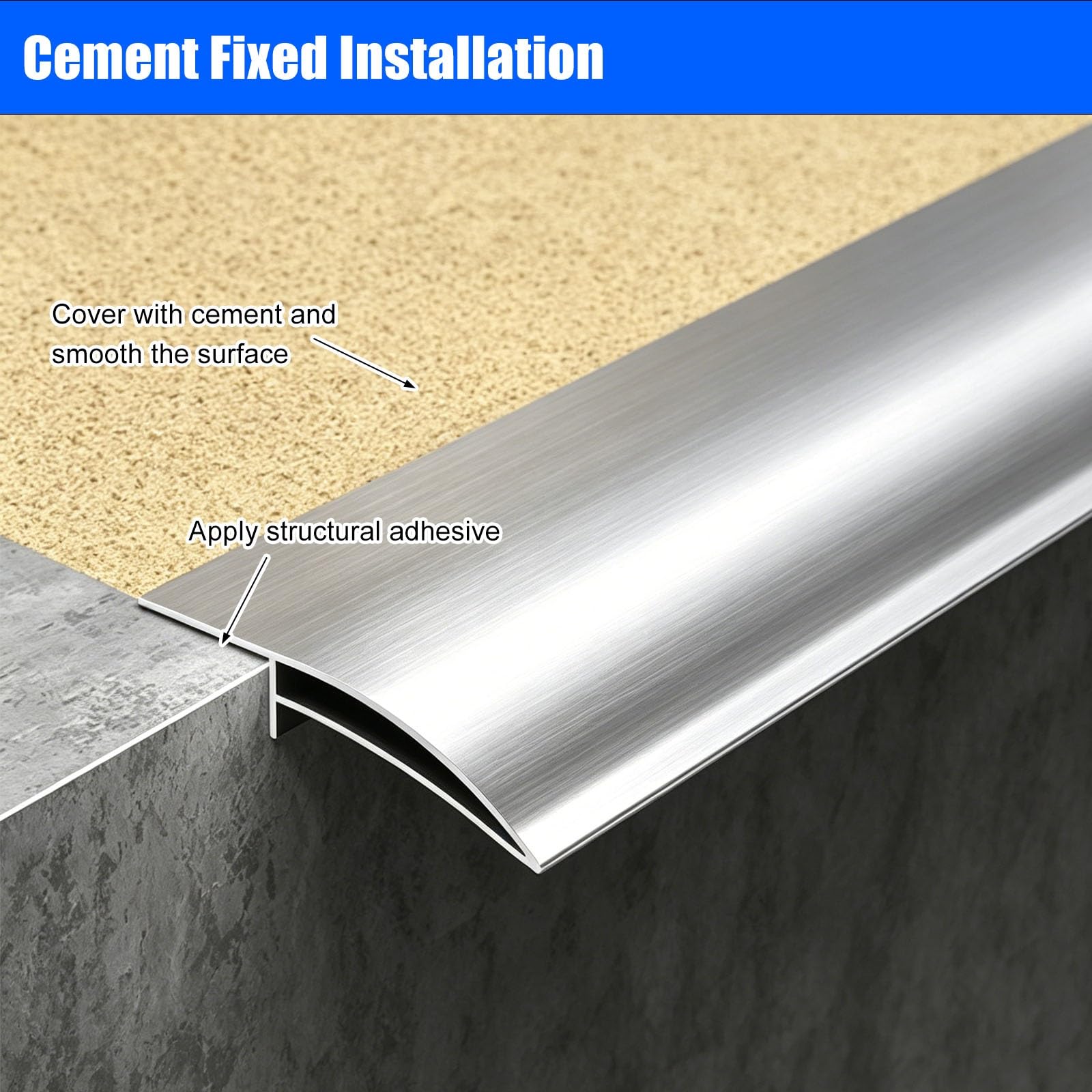 Paquete De 1, 2, 3 O 4 Unidades De Perfil Vierteaguas Plateado para Pared; Protector Universal De Instalación con Cemento para Puertas; Tira | 4pack-4m/13.1ft,50mm-2in