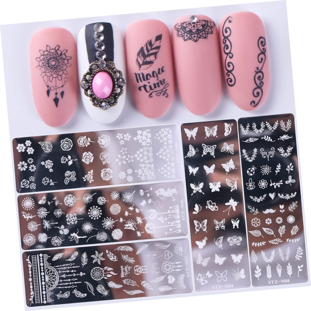 3 Set Piastre Per Stamping Unghie Con Design Floreali E Farfalle Template Per Nail Art Per Donne Facile Usare Inossidabile Per Decorazioni Eleganti E Festive 6 Pezzi*3
