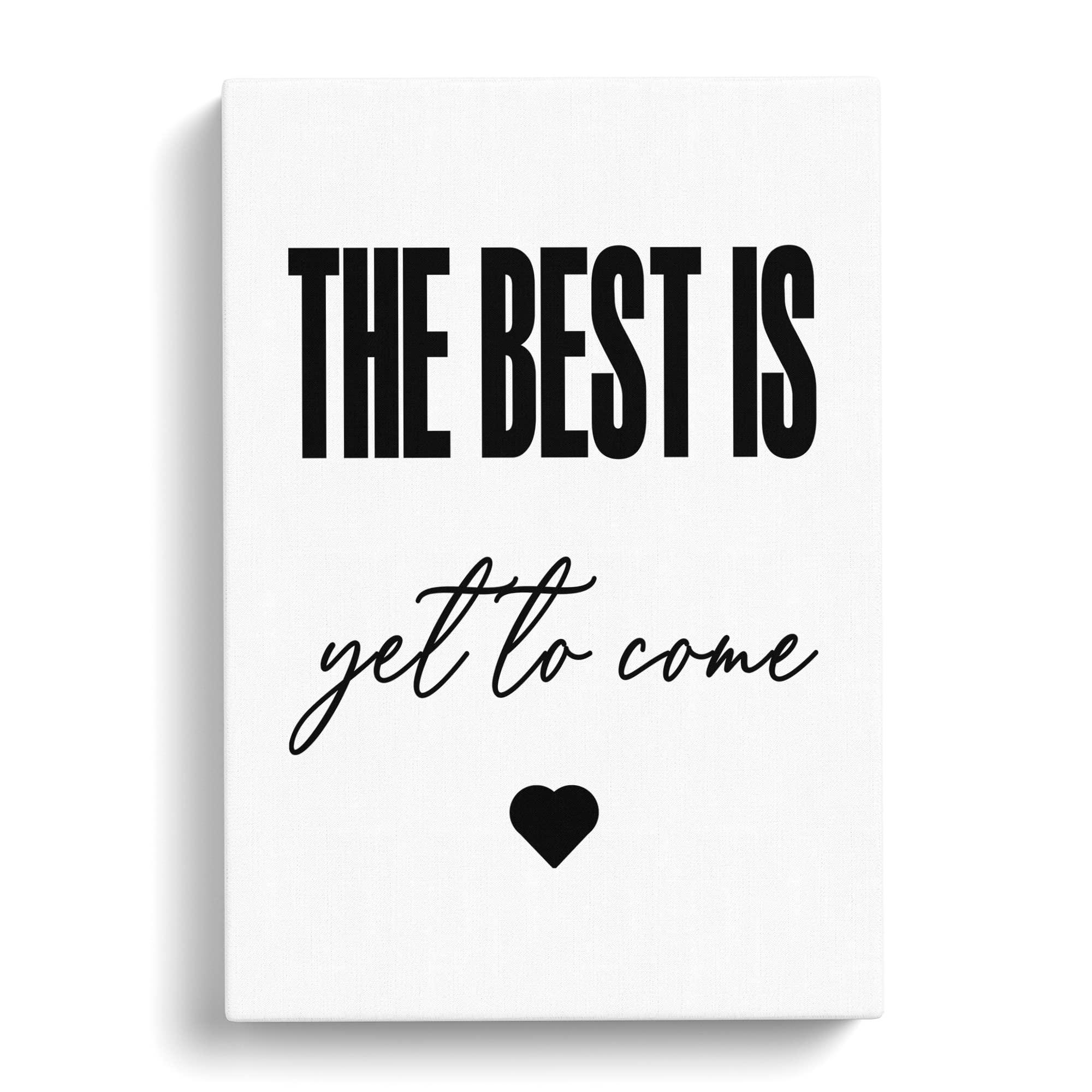 The Best Is Yet To Come Typography Quote Canvas Print, Mixed, 25L x 50W cm - Image 3