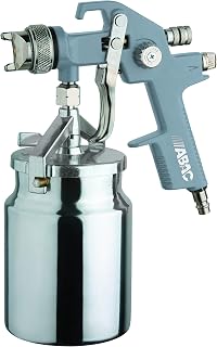 ABAC Lackierpistole G-551A, Druckluft Farbsprühgerät, Spritzpistole/Sprühpistole mit 1 L Saugbecher, Ø 1,5 mm Spritzdüse, Rund- oder Flachstrahl, max. Druck 4 Bar