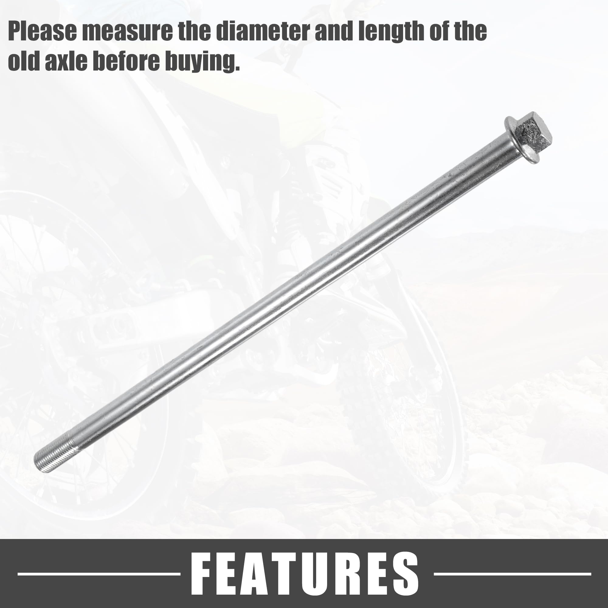 Eje Trasero Delantero Con Buje Y Tornillo M12 11.417 In Dirt Bike