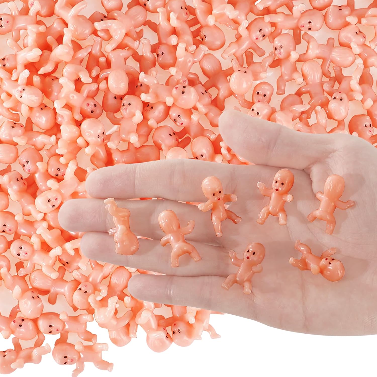 100 PCS Mini Plastic Babies for Baby Shower Games, 1 Inch Plastic Baby Figurines Bulk for King Cake & Ice Cube, Tiny Baby Figurines for My Water Broke Game image 2