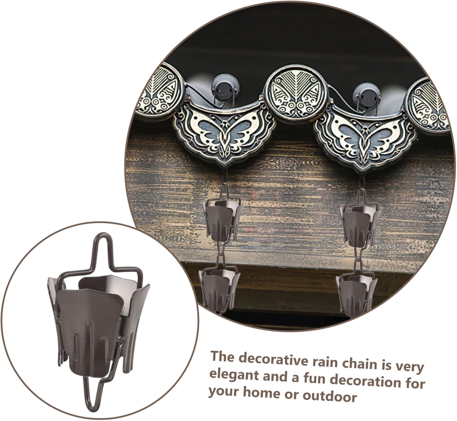 BESPORTBLE 3pcs Rain Chain Pendant Aluminum Alloy Decorative Gutter Rain Chain for Outdoor Use Lightweight Resistant for Gardens and Porches Floral Design