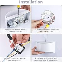 Vista 7 de Lightess Juego de 2 apliques de pared LED modernos, lámparas de pared para interiores con cable de 3000 K arriba y abajo, apliques de pared blancos