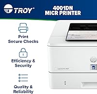 Vista 2 de Troy Impresora MICR 4001DN, impresión de cheques, capacidad de 250 hojas, 1 bandeja, 3 bandejas máximas, hasta 42 ppm