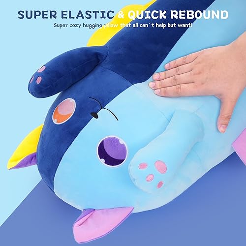 Miniatura 4 de MorisMos Almohada corporal grande de felpa para niños, almohada de felpa de gato de 42 pulgadas de largo para adultos, animal de peluche para niños