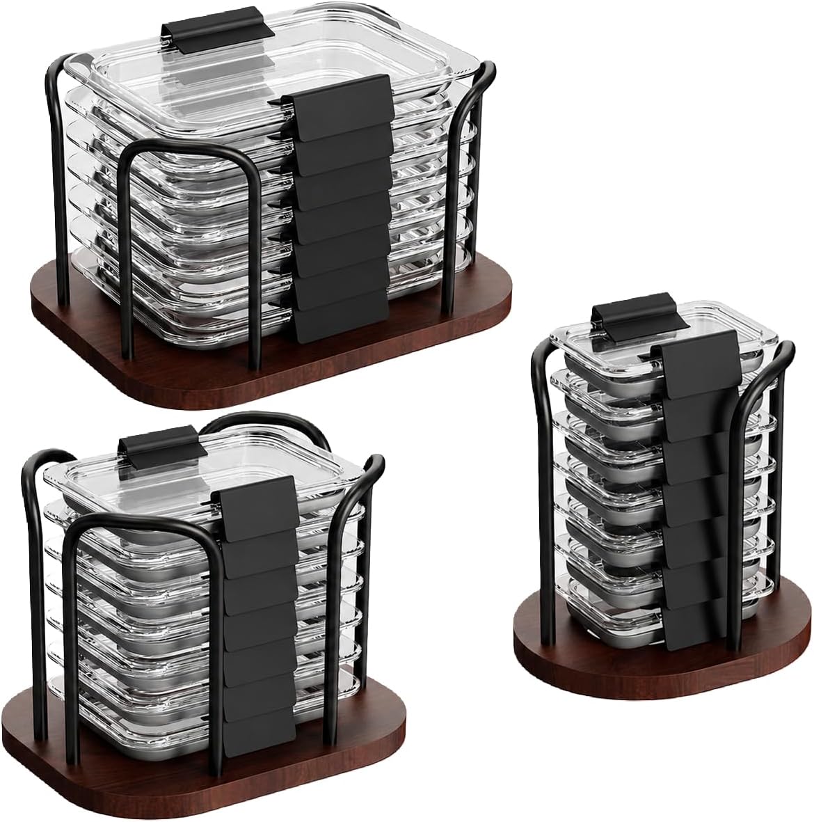 Organizador de tapas de contenedores de alimentos Yigney para brillos Rubbermaid (3 tamaños) | Estante de almacenamiento de metal Recipiente de alimentos para brillosRubbermaid, organizador de tapas sostiene tapas para 4,7 tazas, 3,2 tazas, 1,3 tazas