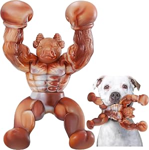 Jouets pour chiens pour les brochettes agressives, Jouets de chien indéstructibles, Jouet de chien en nylon le plus dur avec véritable parfum de bacon, Amusement à la truie, Joueurs de os de chien pour chiens de race moyenne/grande