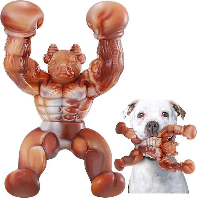 Jouets pour chiens pour les brochettes agressives, Jouets de chien indéstructibles, Jouet de chien en nylon le plus dur avec véritable parfum de bacon, Amusement à la truie, Joueurs de os de chien pour chiens de race moyenne/grande