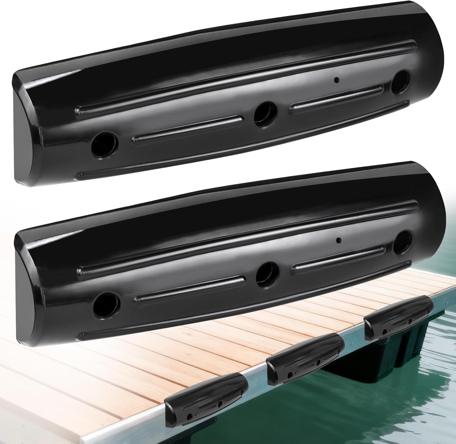 Dock Fender Bumpers, Boat Dock Bumpers Straight-Edge Marine Fenders Side Guard, Soft UV-Resistant Marine 17-Inch, Horizontal Protection,Inflatable