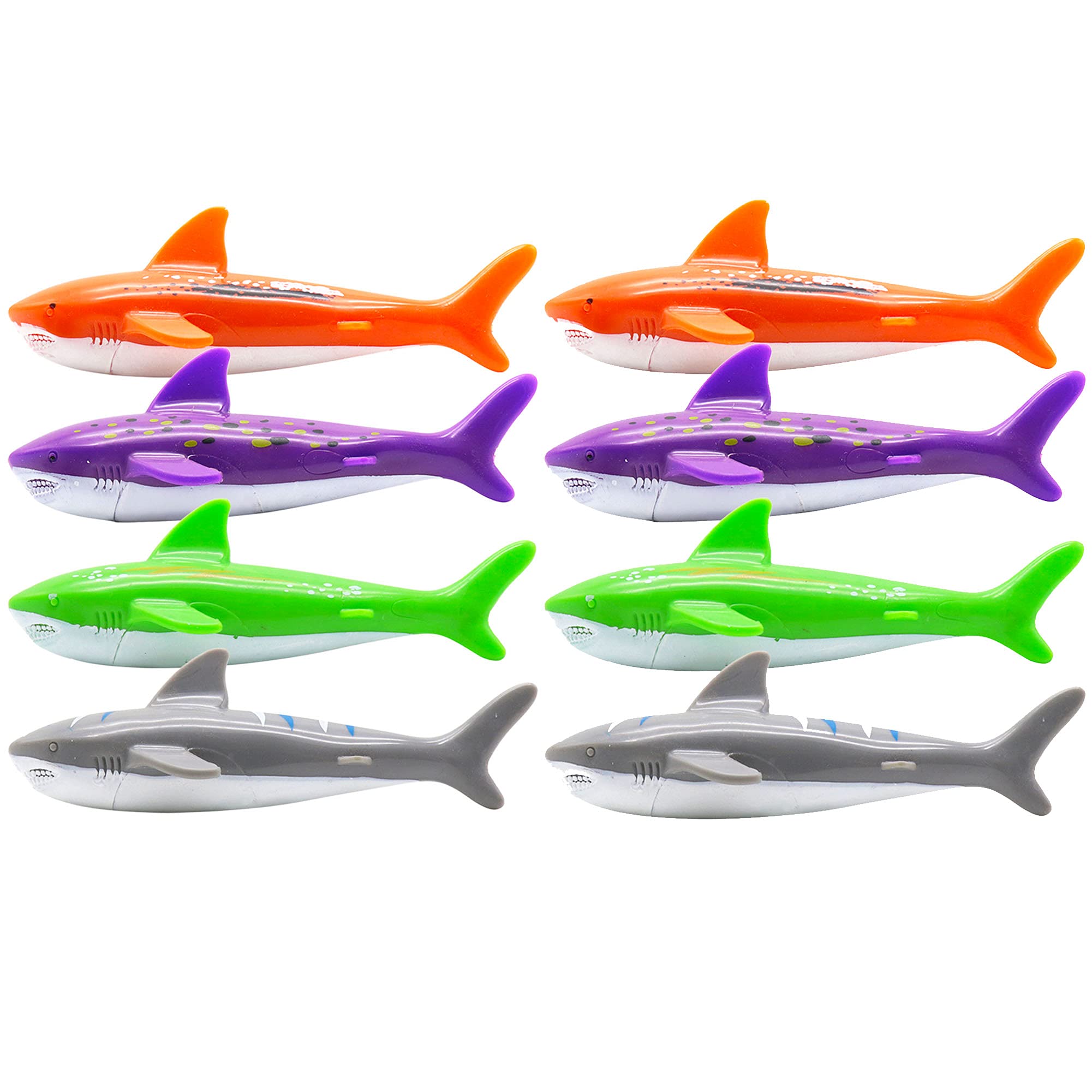 8 Pcs Dive Toy Underwater Swimming Pool Toy Gliding Shark Throwing Torpedo (Shark)
