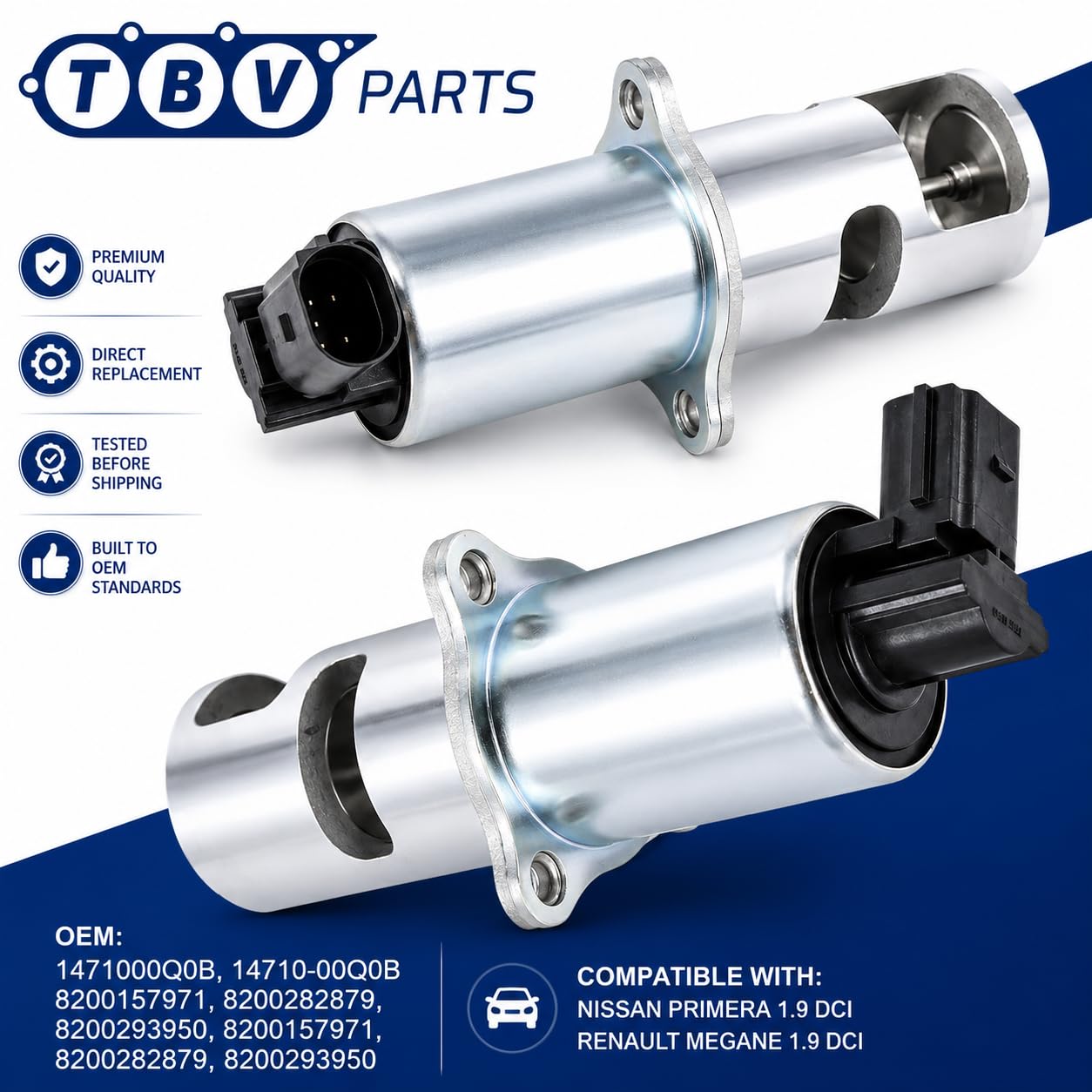 Zawór EGR 1.9 DCI F9Q800 AGR dla pierwszego, Megane II 8200157971 8200282879 8200293950 8200360201 8200467030 820054444444444444444444444440 820 820 822998 1471000Q0B 7.22818.62.0 717720012