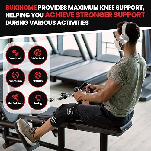 Miniatura 3 de Welnove Rodillera de apoyo y compresión. Rodilleras cruzadas para estabilidad de rodilla, estabilizadores laterales para correr, entrenamiento,