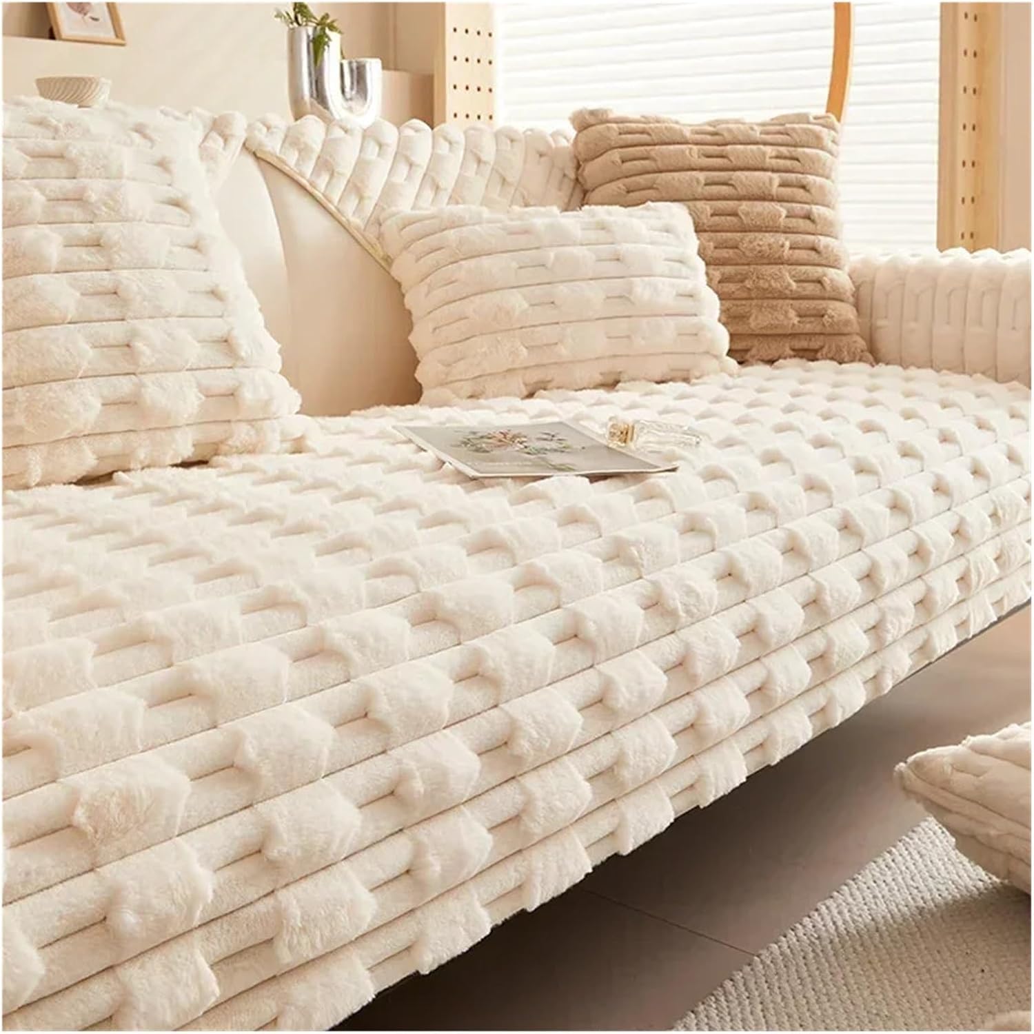 Styleys Super Soft Puffy Plush Sofa Mat Cover – Non-Slip, Washable, Ultra Cozy Couch Protector for 1/2/3 Seater | Furnitur... - Review, Price and Buying Guide