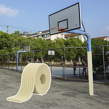 UrbanUp Pole Padding 8mm Thick Pole Wrap with Self-Adhesive Backing, Basketball Support Pole Protective Padding, Basketball Pole Pad 1/2/ 4/5/ 8/10 PacksYellow A,4 pcs