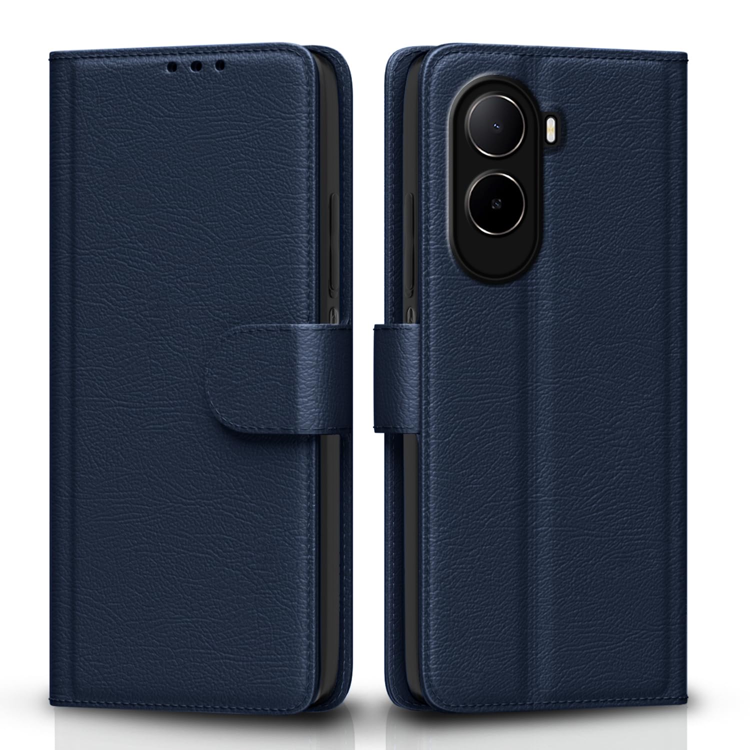 Pikkme Flip Cover for Mi Redmi A7 Pro/Poco C85x 5G / C81 Leather Finish | Inside TPU with Card Pockets | Wallet Stand and Shock Proof | Complete Protection Flip Case (Blue)-image-29