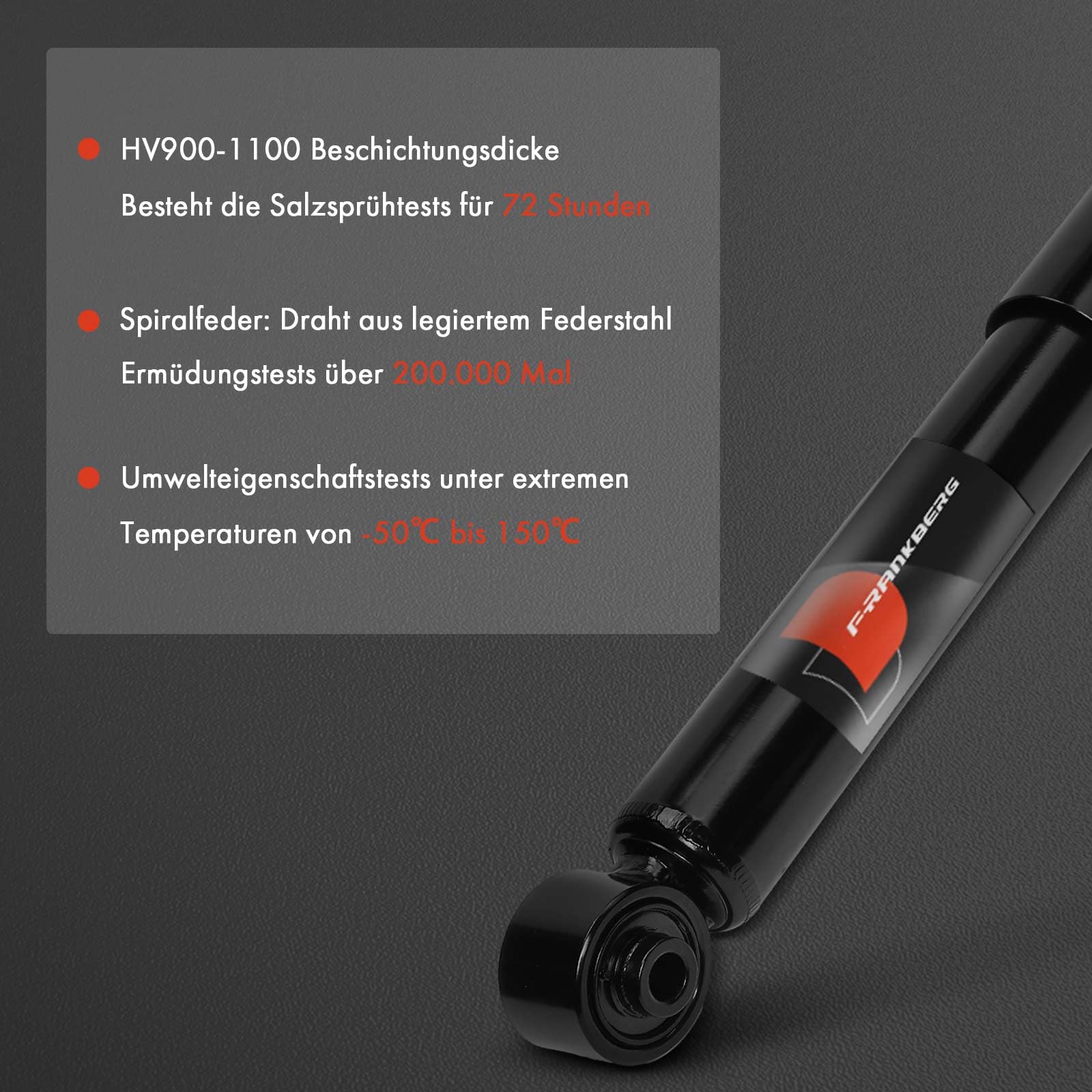 Frankberg 2x Amortisseur à gaz Arrière Gauche Droite 414mm Pression de gaz Compatible avec R.A.V 4 IV A4 R.A.V 4 III A3 NX Z1 Remplacer# 4853142130,4853142140