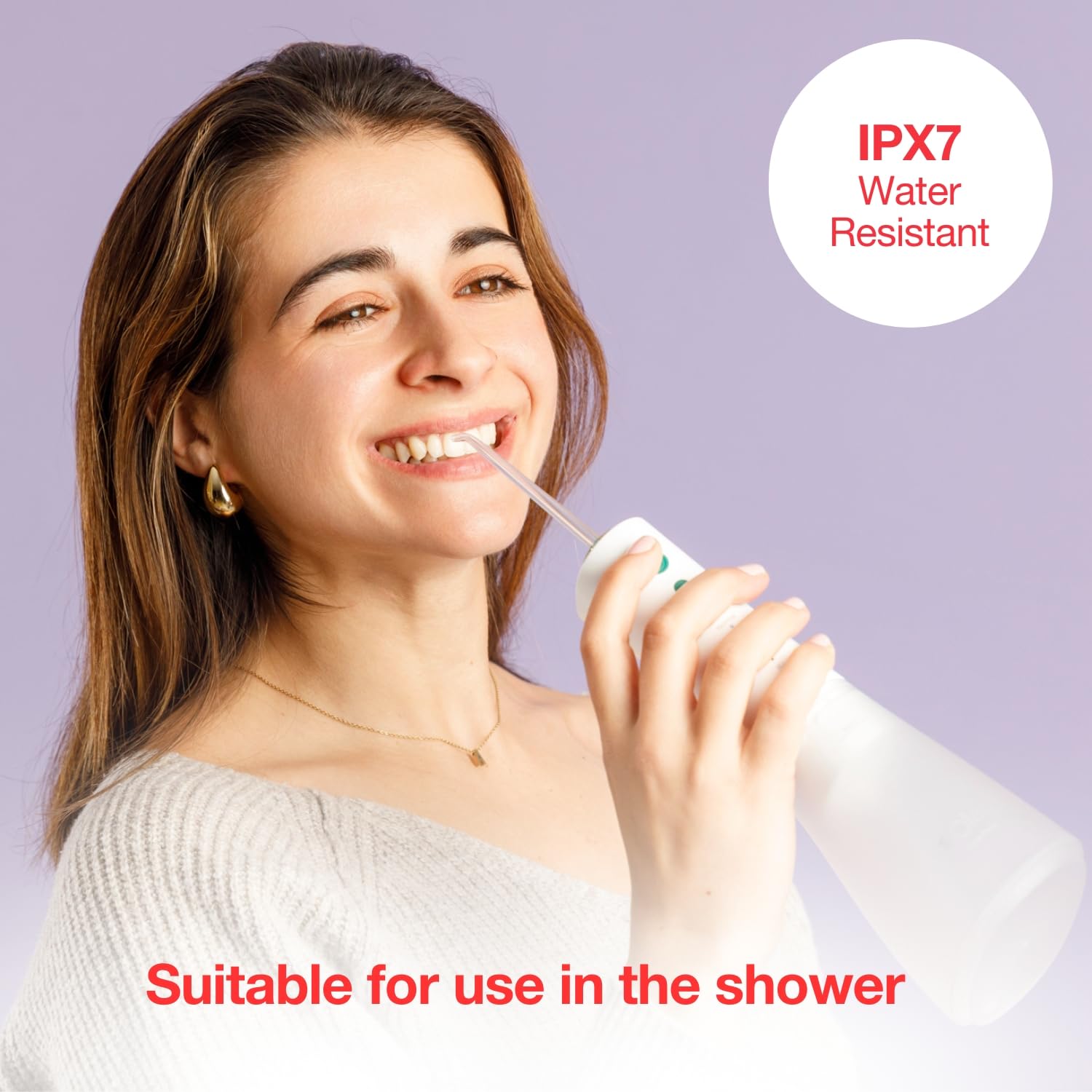 Solac Irrigador Dental Aqua Pulse 320ml 120 pulsos/min 3 niveles presión Batería recargable Cabezal 360º 2 boquillas Auto Off