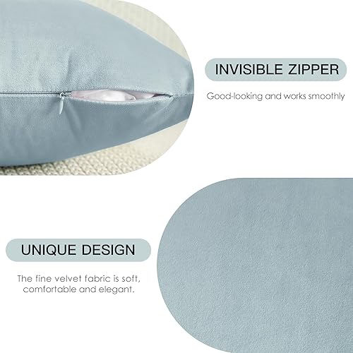 Miniatura 8 de OTOSTAR Paquete de 2 fundas de almohada decorativas de terciopelo suave de 18 x 18 pulgadas, fundas de cojín cuadradas sólidas para decoración del