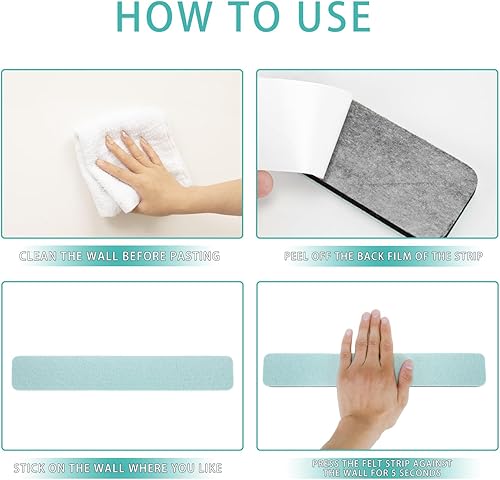 Miniatura 4 de Tablón de anuncios, tableros de corcho para paredes, tablero de corcho para oficina, tablones de anuncios para paredes (azul)