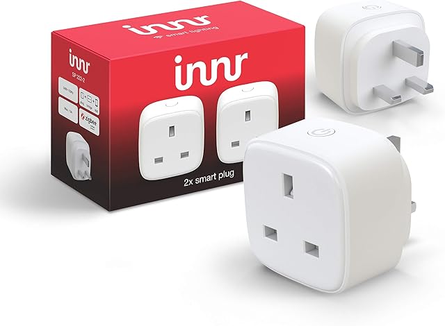 Innr Zigbee Smart Plug, Works with Philips Hue*/ Alexa/Google (Hub Required) 3120W, SP 222, 2-Pack