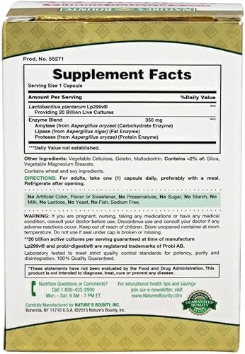 Miniatura 2 de Nature's Bounty Probiotic GX Gas & Hinchazón Formula, Cápsulas 25 ea (Paquete de 4)