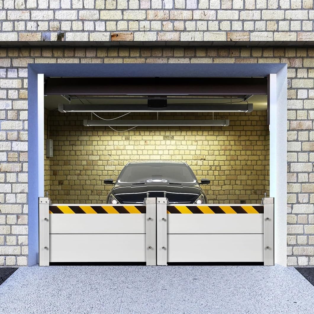 YVYKFZD Reusable Flood Barriers, Aluminum Flood Protection Barrier for Home, Garage Door Water Barrier, Removable Temporary Dams, Dam Easy Water Stopper Panel Shield(H 2.62ft(80cm),10ft(304.8cm))