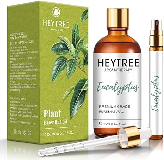 Aceite Esencial de Eucalipto 150ml, 100% Aceites Esenciales Naturales Puros para Humidificador, Perfectos para Aromaterapia, Masajes, Baño