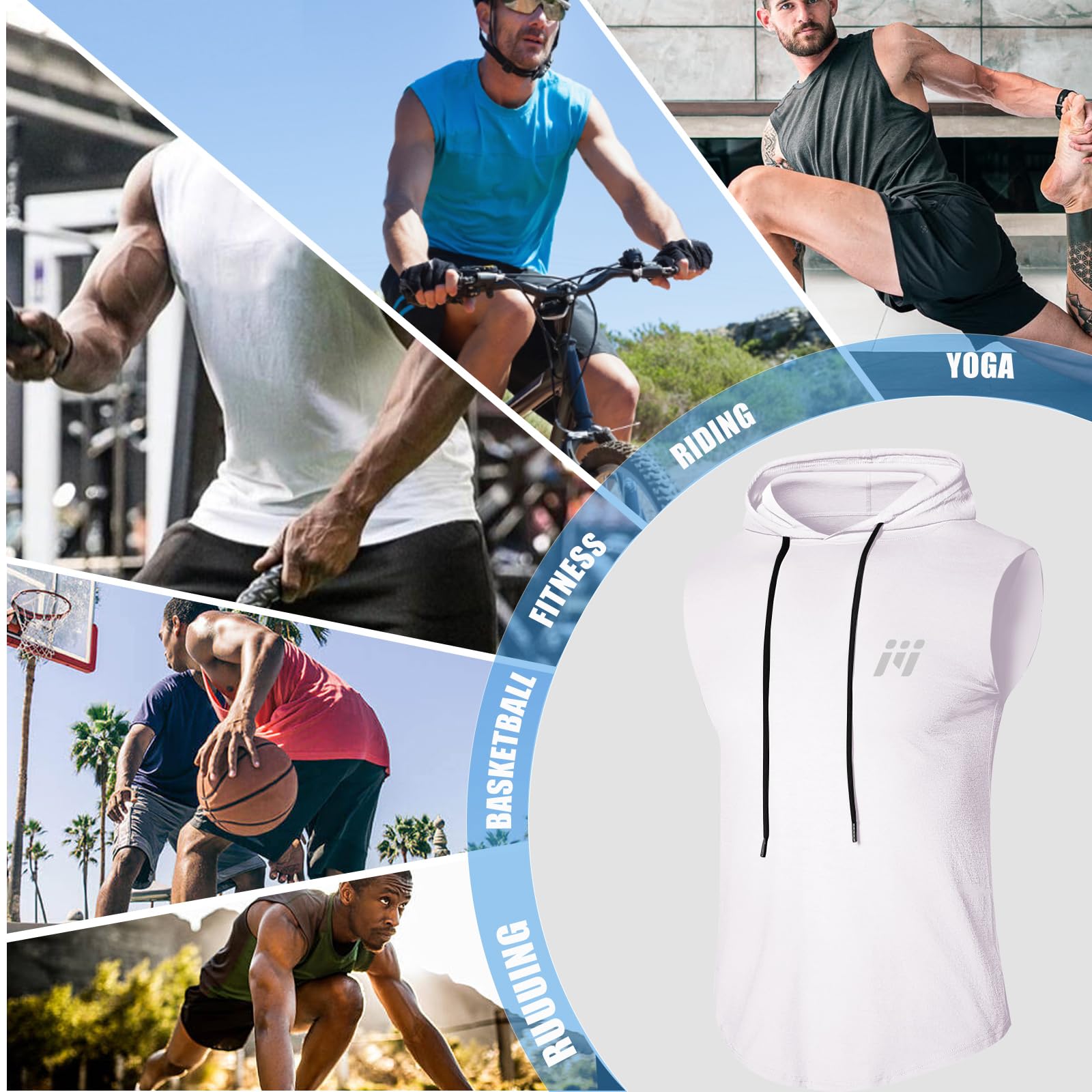 MEETWEE T-Shirt de Sport Homme sans Manche & Haut à Manches Longues Respirant Running Fitness