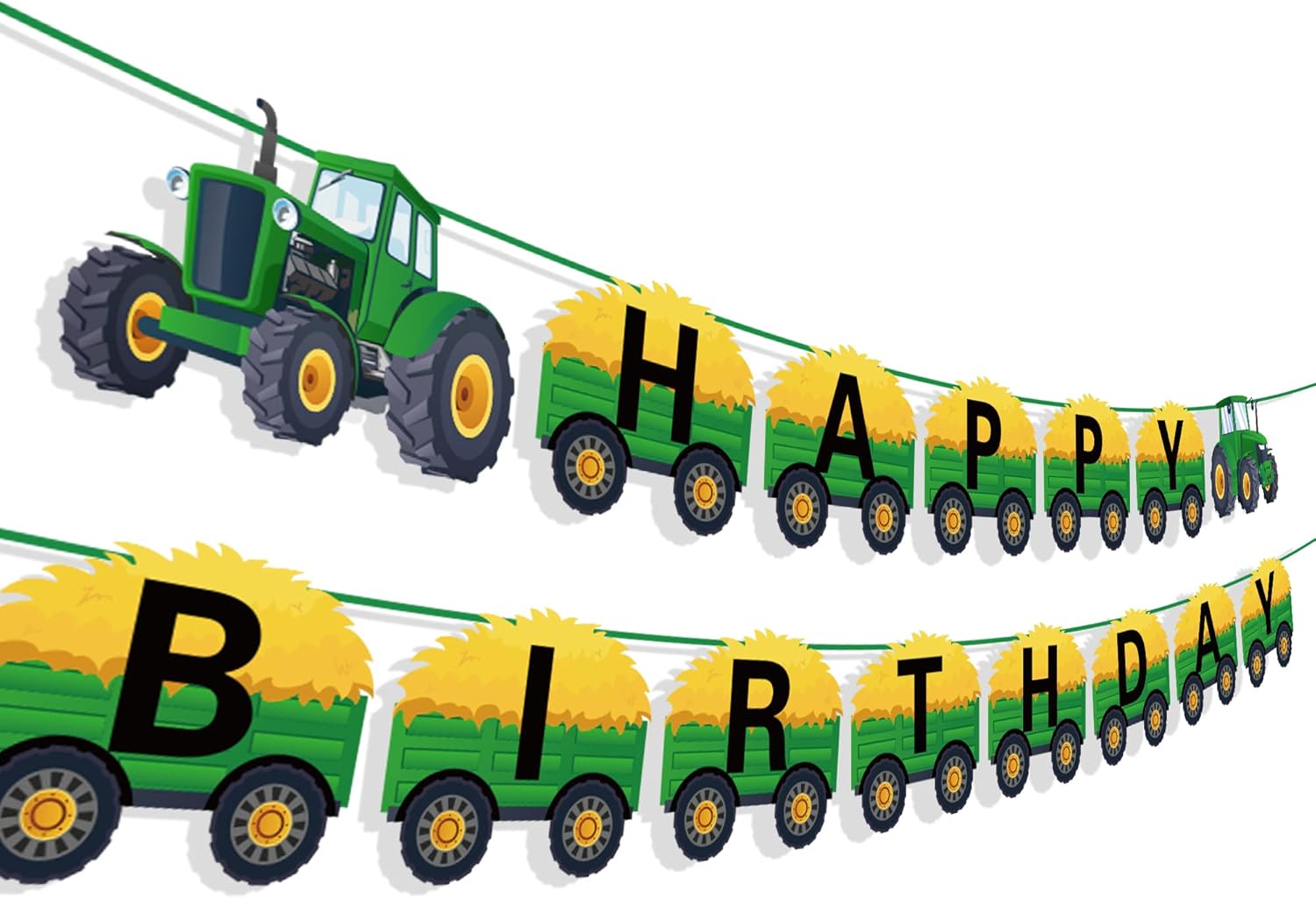 Tractor Banner Green Tractor Happy Birthday Banner Farm