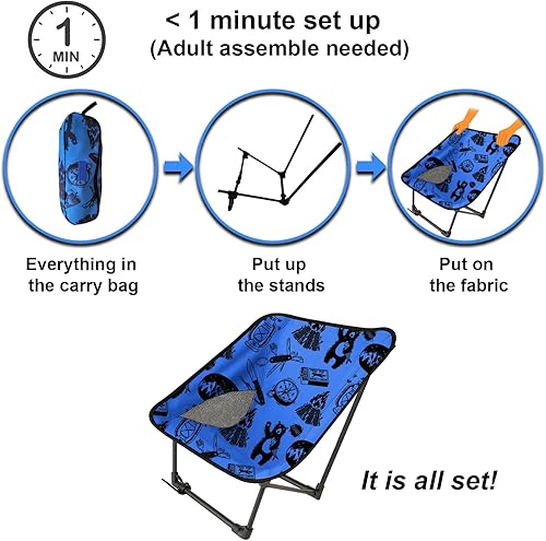 Miniatura 5 de Silla de camping portátil y compacta (azul)
