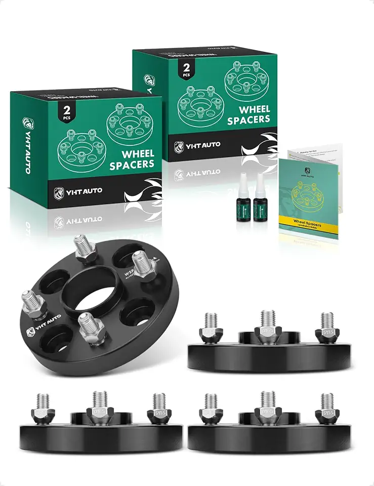YHTAUTO Espaçadores de roda de 4 x 100 mm de 20 mm para Kia, Ford, Mazda, Scion, Toyota, modelos Fiat, Corolla, xB, Rio, espaçadores de pneu com pinos de grau M12 x 1,5 e 12,9, 54,1 mm furo do cubo 4 pinos 4 peças adaptadores de roda pretos