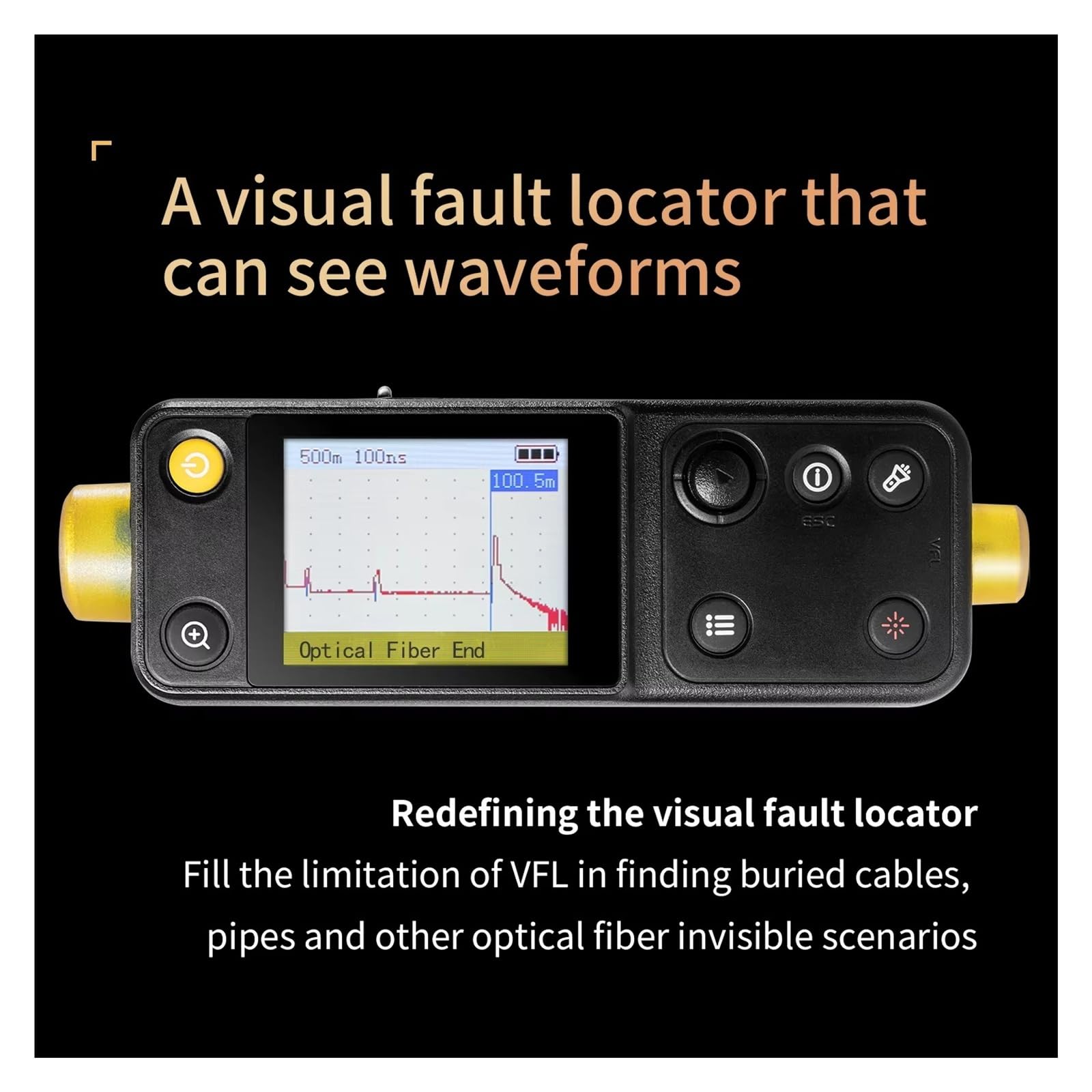 Détecteur De Défauts Optiques Avec Écran LCD, Mini Localisateur Visuel De Défauts OTDR, Testeur De Point D'arrêt De Fiber Optique À 20KM Erreur faible