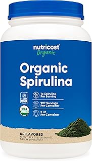 Nutricost Organic Spirulina Powder 2 LB - Pure, Certified Organic Spirulina