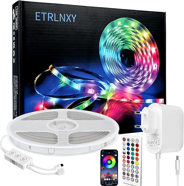 Taśma LED 20m 24V RGB Smart LED, zmiana kolorów, taśma LED, synchronizacja muzyki, łańcuch świetlny LED z pilotem zdalnego sterowania i sterowaniem aplikacji, do domu,sypialni,kuchni,na imprezę