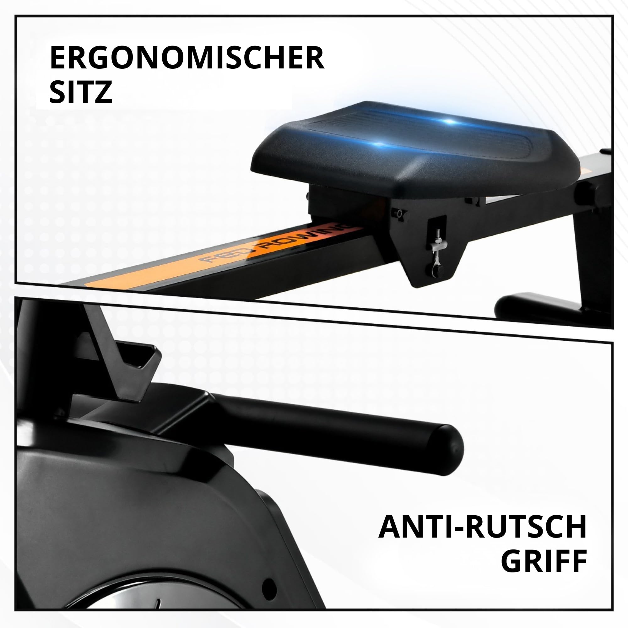 Magnet-Rudergerät Für Das Heim-Fitnessstudio – Klappbares Trainingsgerät Mit 350-Pfund-Belastbarkeit Und LCD-Monitor | 16 Einstellbare Stufen Für Cardio-Training – Schwarz