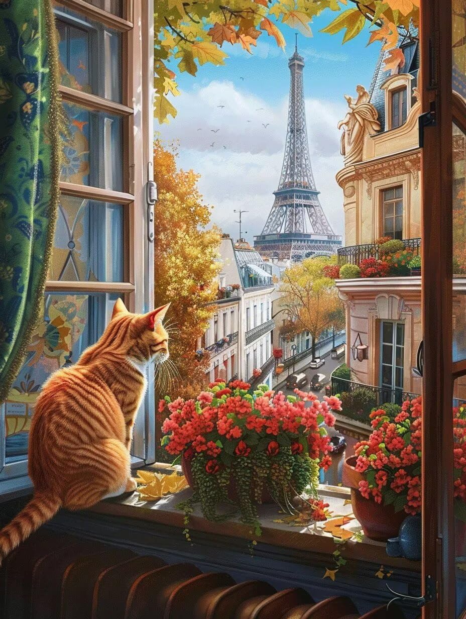 Kit peinture diamant complet mosaïque 5D diamond painting adulte chat - 8