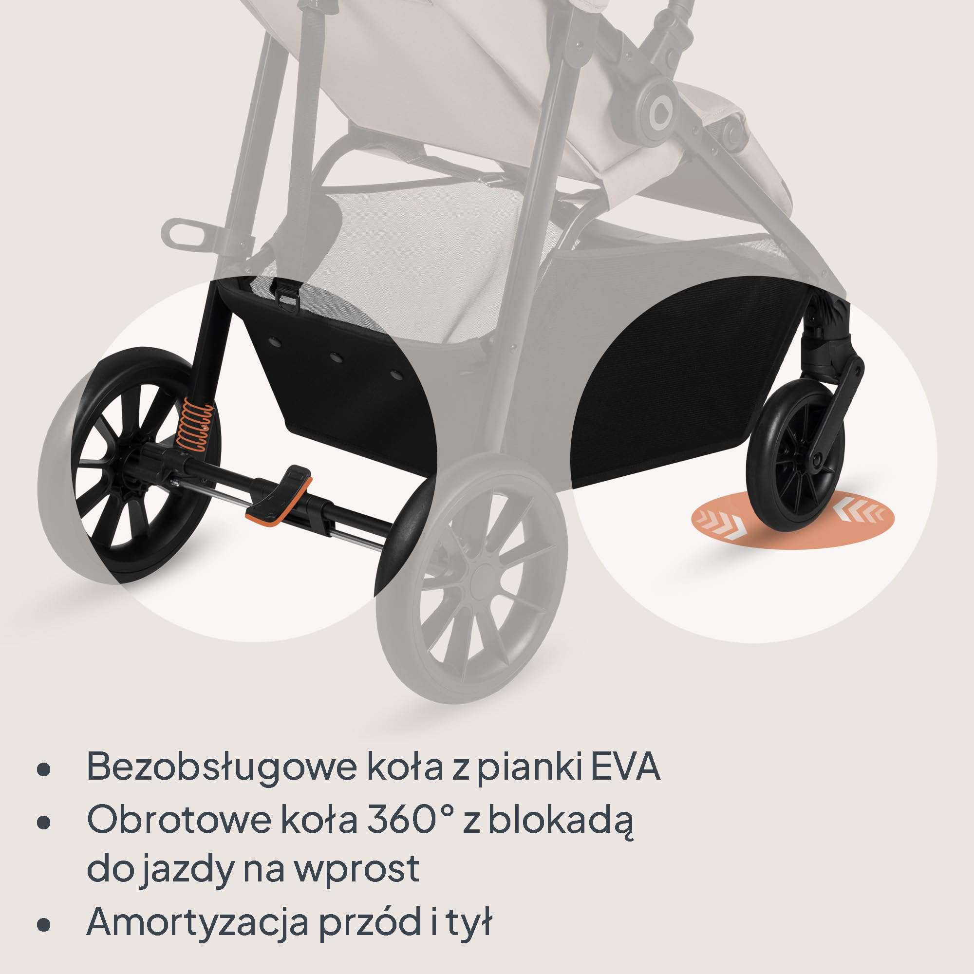 Lionelo Emerald Buggy do 22 kg, 6 miesięcy – 4 lata, koła EVA 360° ze sprężyną, składane jedną ręką, powierzchnia do leżenia 91 cm z regulowanym oparciem, wodoszczelny daszek UPF50+, duży koszyk na