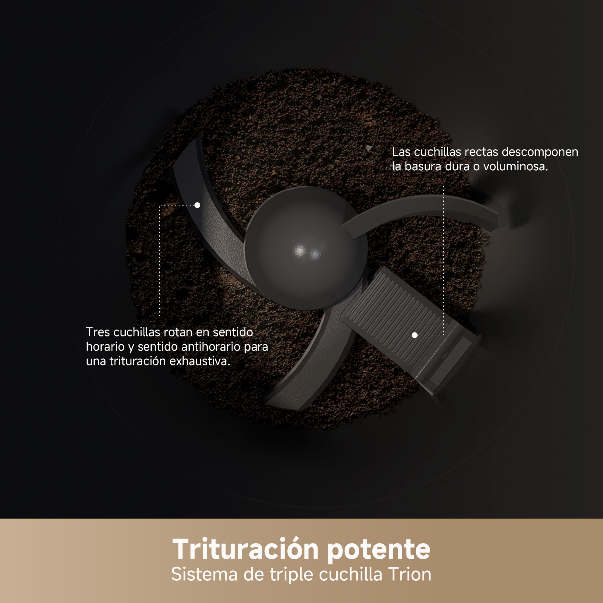 DREAME SF25 Triturador Basura Orgánica, 3 Cuchillas Trion, Filtro Lavable, Control Olores, Capacidad 2,5 l, Autolimpieza Alta Temperatura, Diseño Compacto, Silencioso 27 dB(A), Bloqueo Seguridad