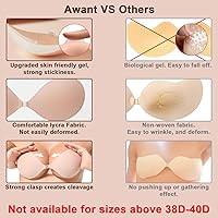 Vista 5 de Awant Strapless Sticky Bra Invisible Sticky Boobs Silicone Adhesive Bra Backless Pushup Lift Bra Beige